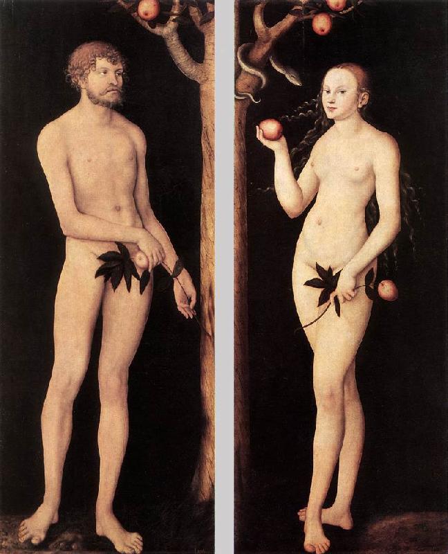 CRANACH, Lucas the Elder Adam and Eve 01 Sweden oil painting art